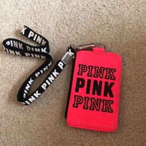 Victoria Secret Pink Logo Wallet ID holder Lanyard